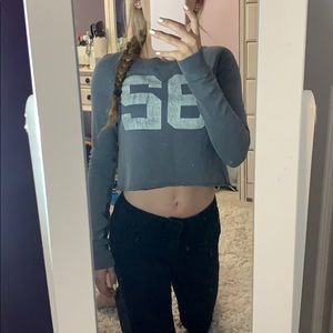 gray crop sweater